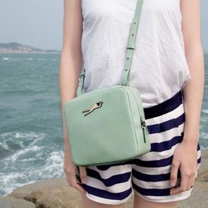 W Concept Naked Man Swimming Teal Crossbody Bag